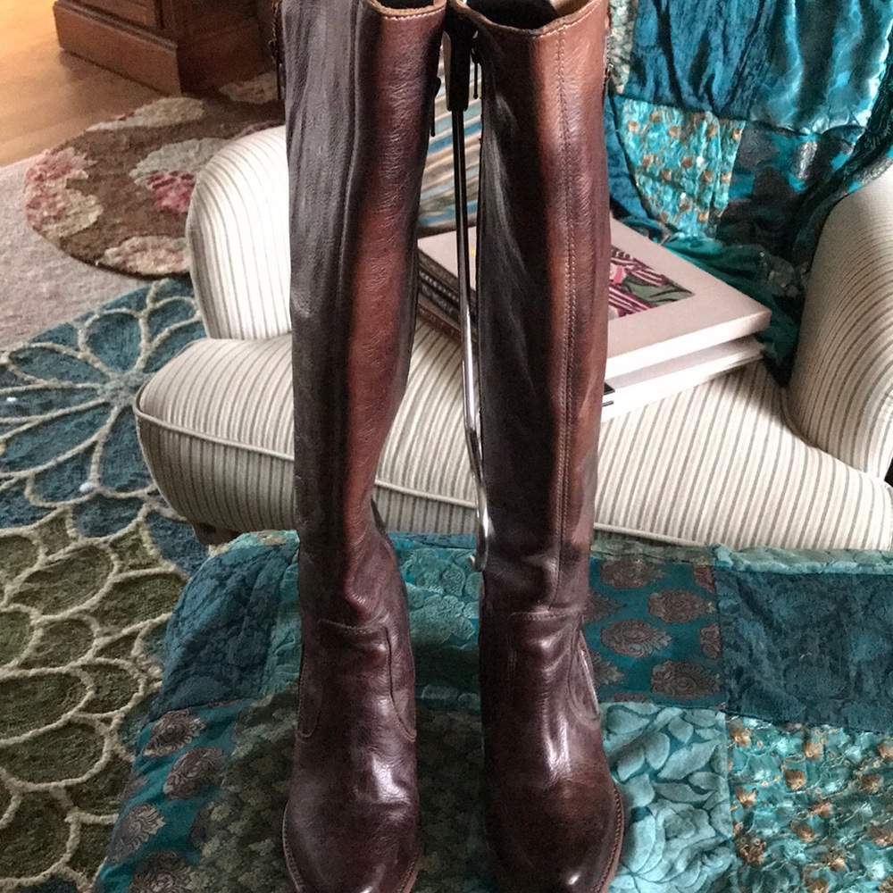 Bed Stu over the knee brown leather boots sz 8